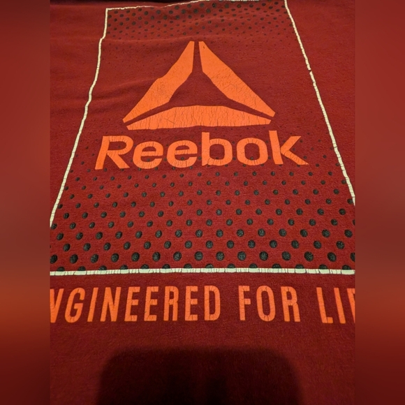 🛍️4 For $15🛍️Reebok Kids Burgundy Tee with Orange Accents - Picture 5 of 8